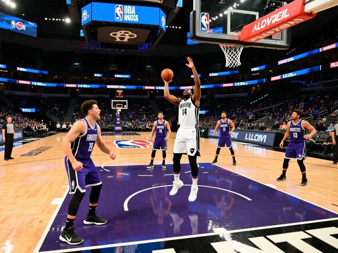 篮网队主场大胜国王队